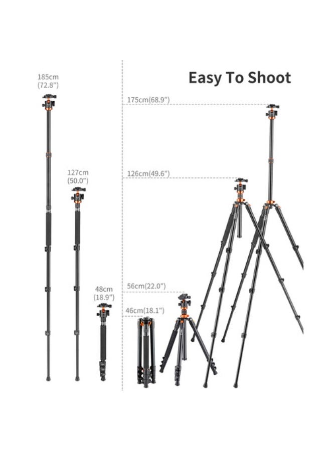كيه آند إف كونسبت SA254M2 DSLR Camera Aluminum Tripod with Monopod and Ball Head Kit - Image 3